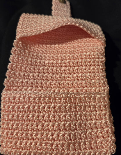 Handgefertigte Geldbörse gehäkelt rosa